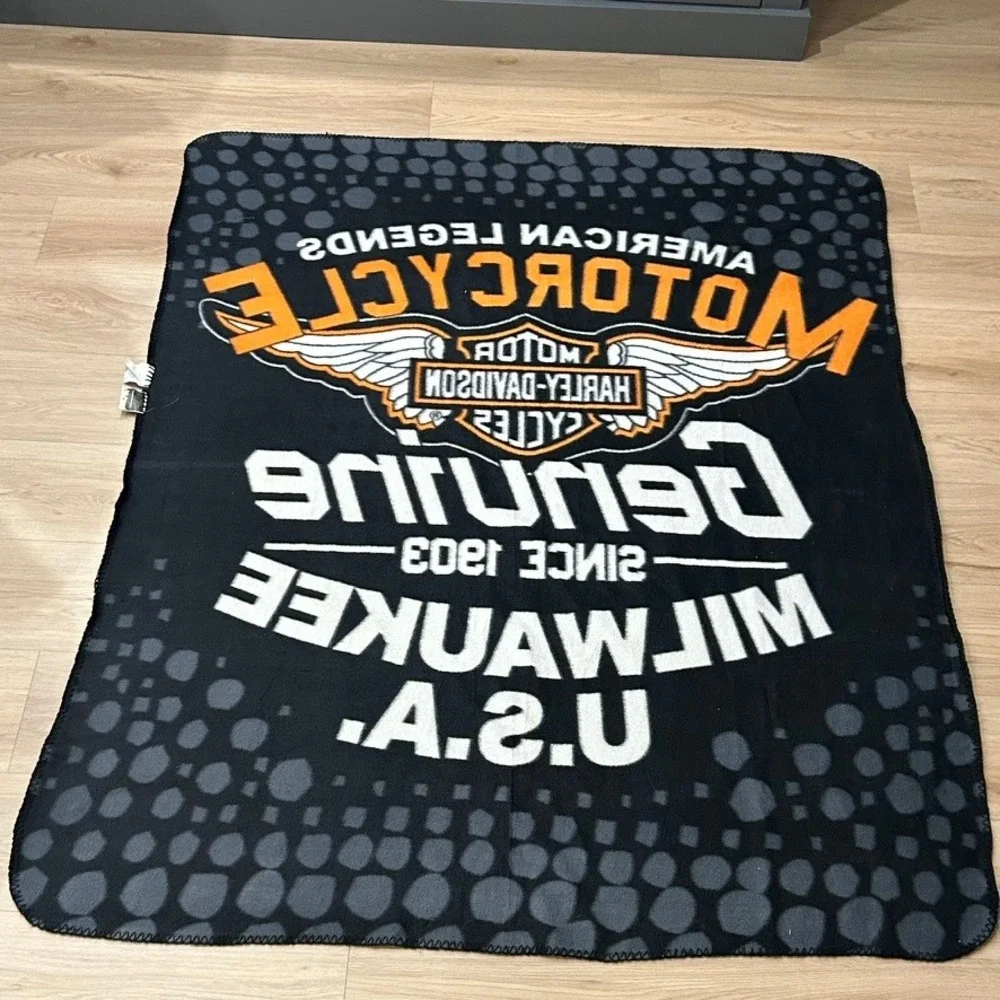 Harley-Davidson American Legends‎ Fleece Blanket Genuine Milwaukee USA Black